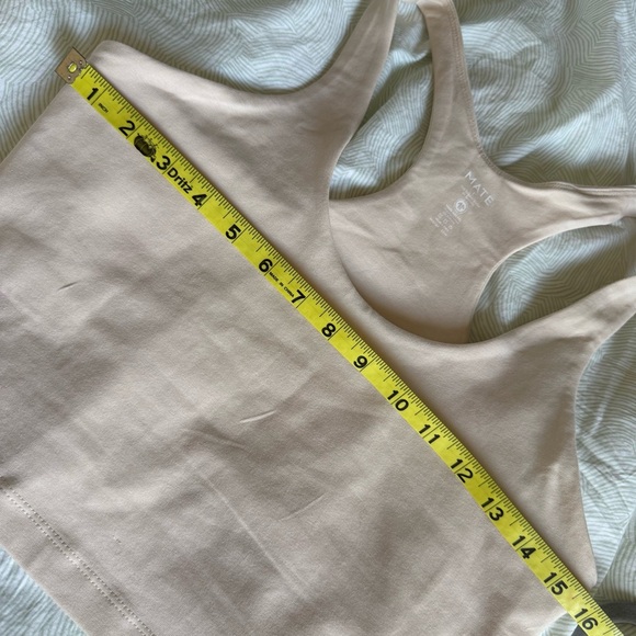 MATE The Label Organic Stretch Racer Tank w/ Shelf Bra - Large / Bone IMPERFECT - Picture 7 of 9
